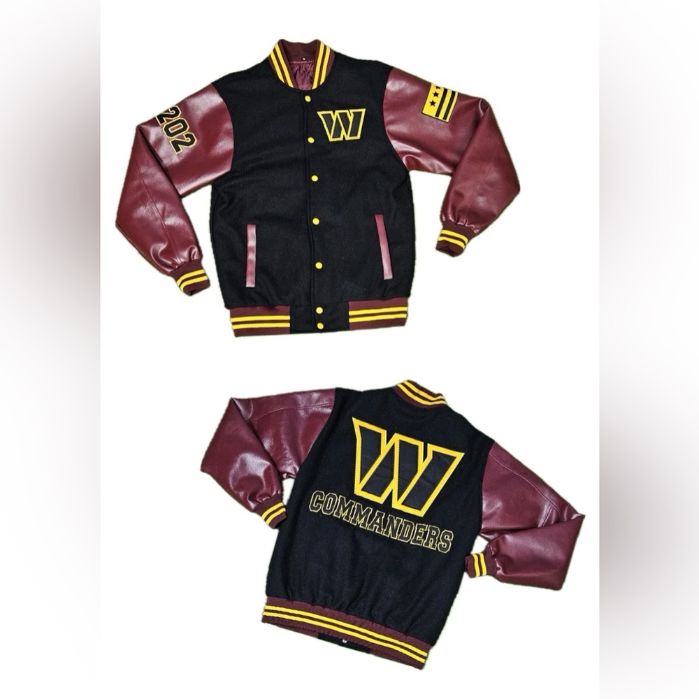 Black and Burgundy, Commanders Varsity Jacket